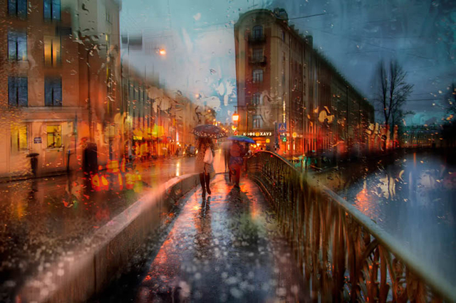 Eduard Gordeev创意摄影：宛若油画的雨中城市