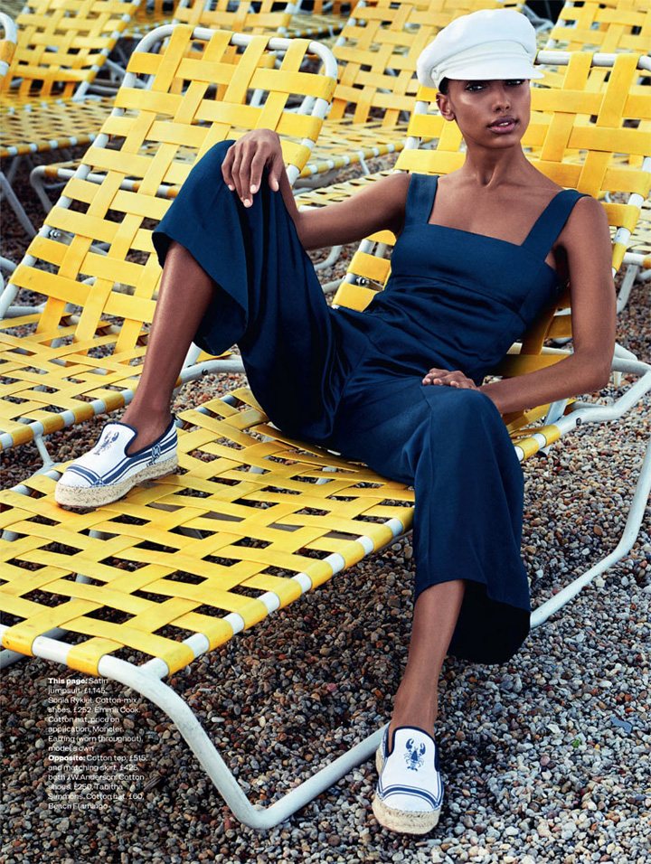 超模Jasmine Tookes 演绎奢华海洋风 《Elle》时装杂志英国版