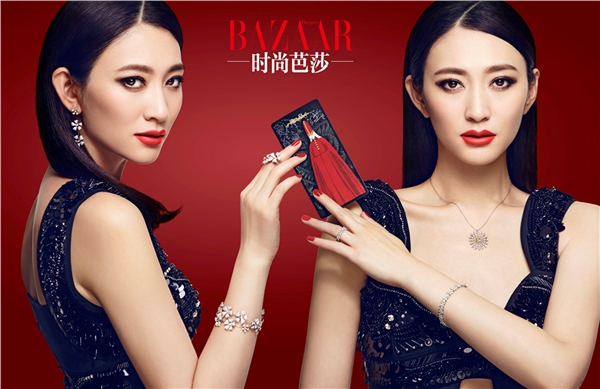 李小冉烈焰红唇彩妆图片 魅惑妖娆令人心动