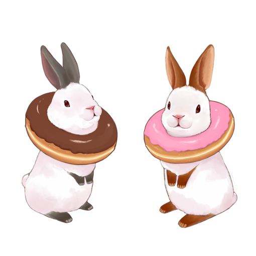 らいらっく超萌食物吃兔子插画