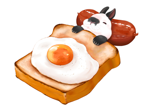 らいらっく超萌食物吃兔子插画