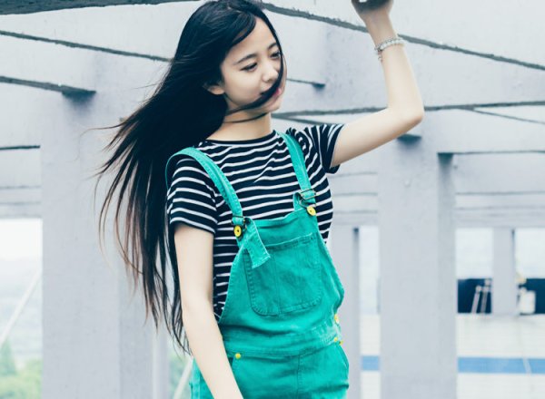 背带裤萌妹子唯美摄影