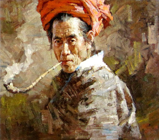 叶献民人物油画