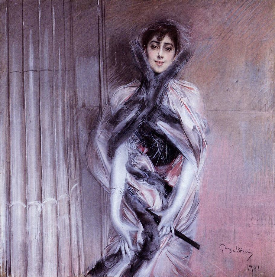 意大利画家乔瓦尼·博尔迪尼（Giovanni Boldini）人物油画二