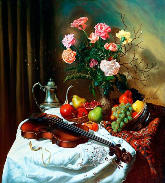 俄罗斯阿列克谢·安东诺夫（Alexei Antonov）静物油画