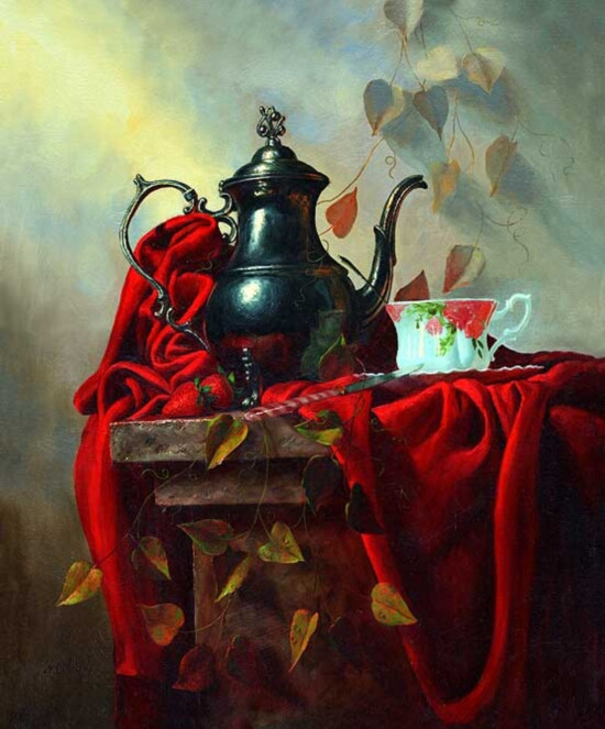 俄罗斯阿列克谢·安东诺夫（Alexei Antonov）静物油画