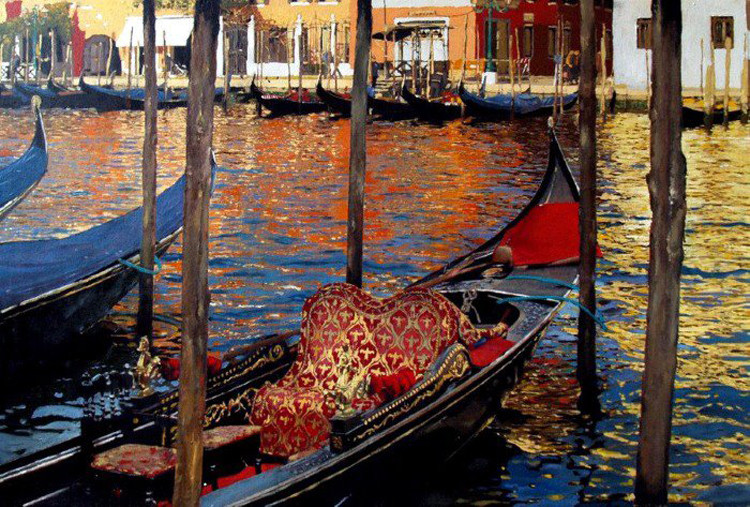 波兰Dariusz Zejmo风景油画:水上之城
