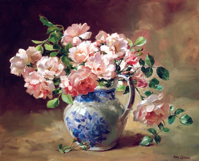 英国画家Anne Cotterill油画花卉