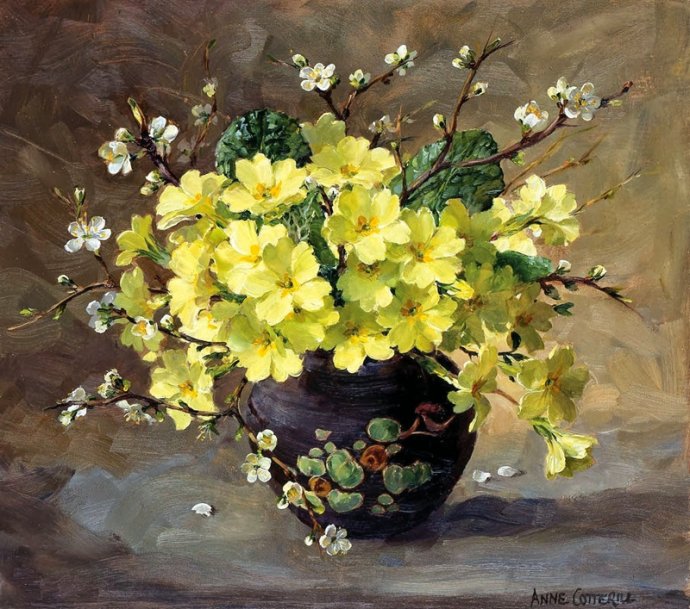 英国画家Anne Cotterill油画花卉