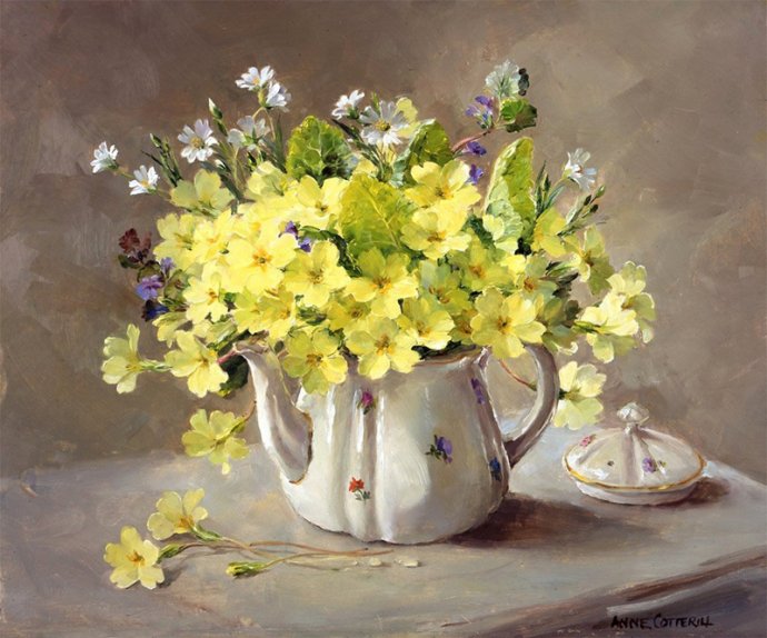 英国画家Anne Cotterill油画花卉