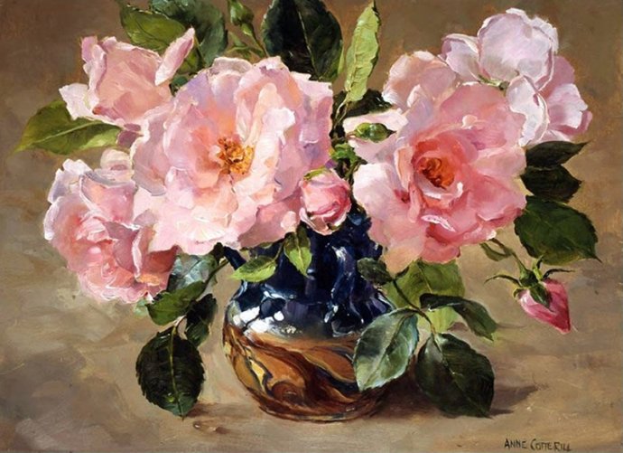 英国画家Anne Cotterill油画花卉