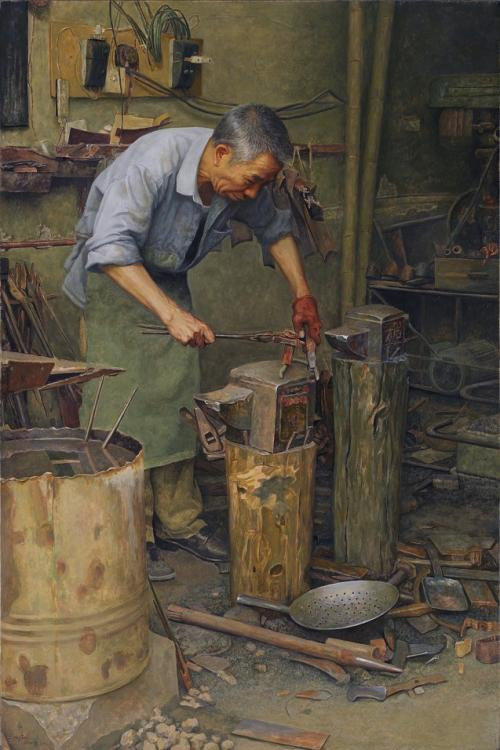 张飞人物油画作品欣赏