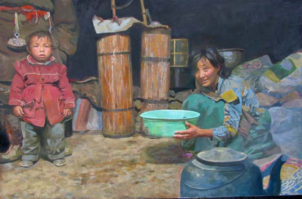 张飞人物油画作品欣赏