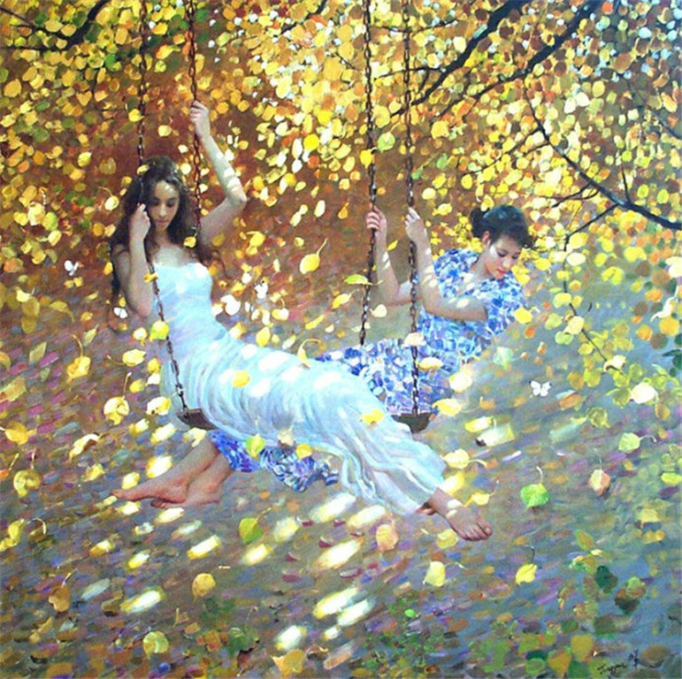 黄中羊油画作品欣赏