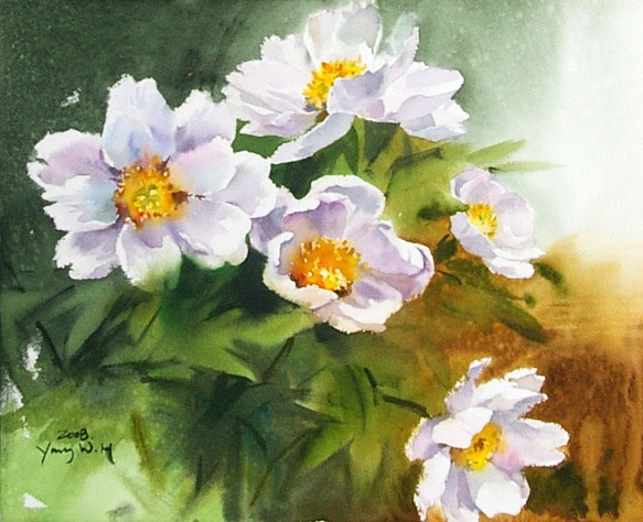 韩国Yang Won Hui水彩花卉