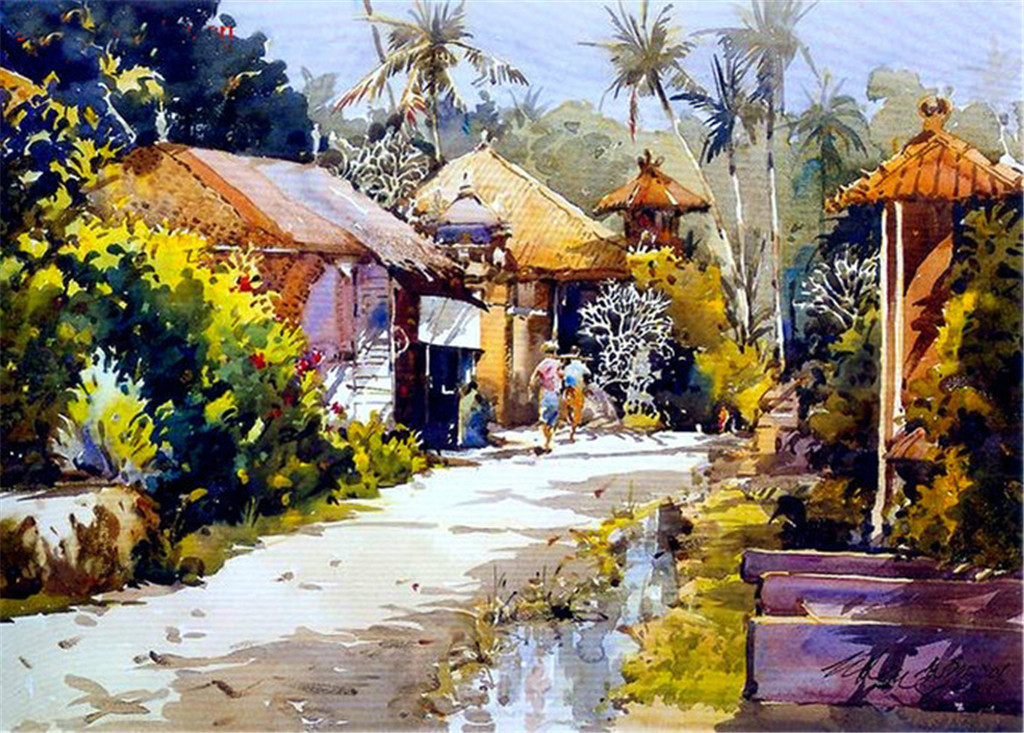 王金成水彩画