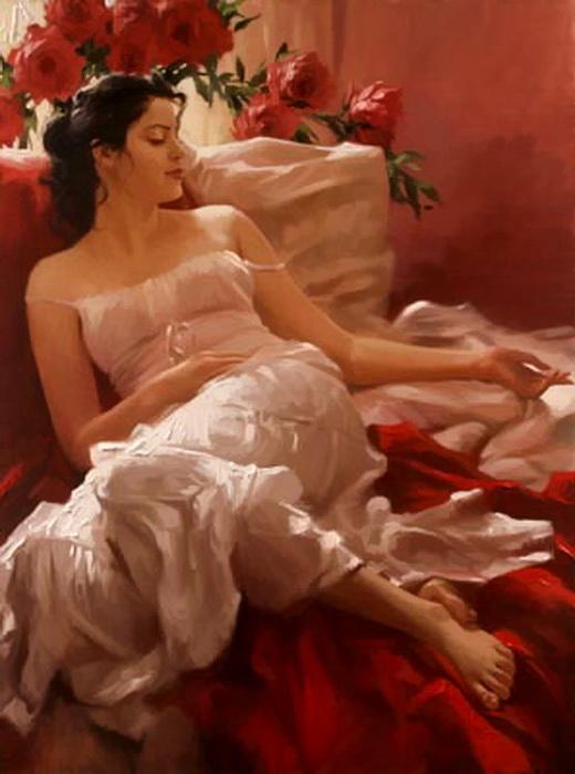 美国李察·约翰逊（Richard S Johnson）女性人物绘画