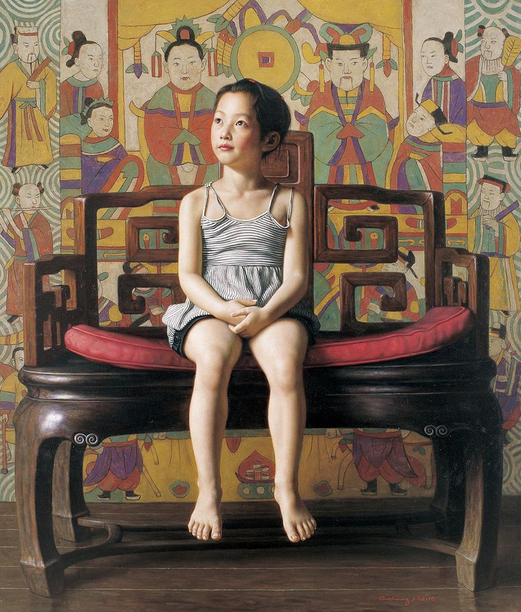 顾致农油画人物作品