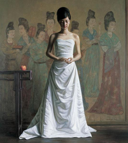 顾致农油画人物作品