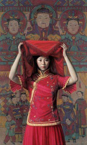 顾致农油画人物作品