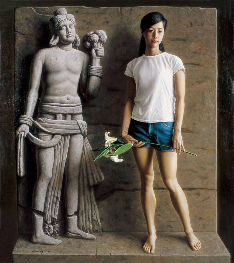 顾致农油画人物作品