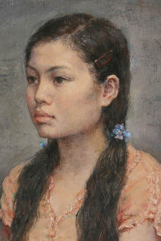 梁峰油画人物作品