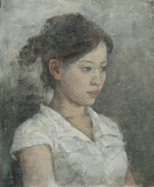 梁峰油画人物作品