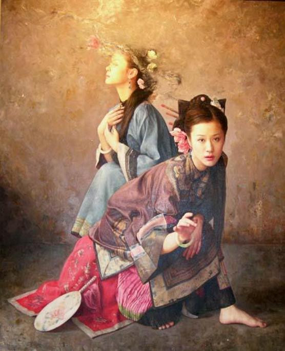 王明月油画人物作品