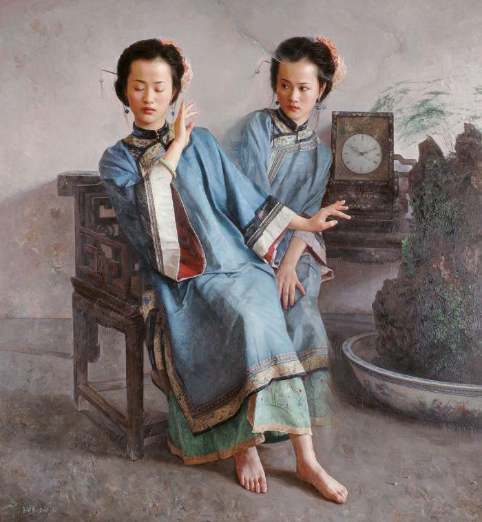 王明月油画人物作品