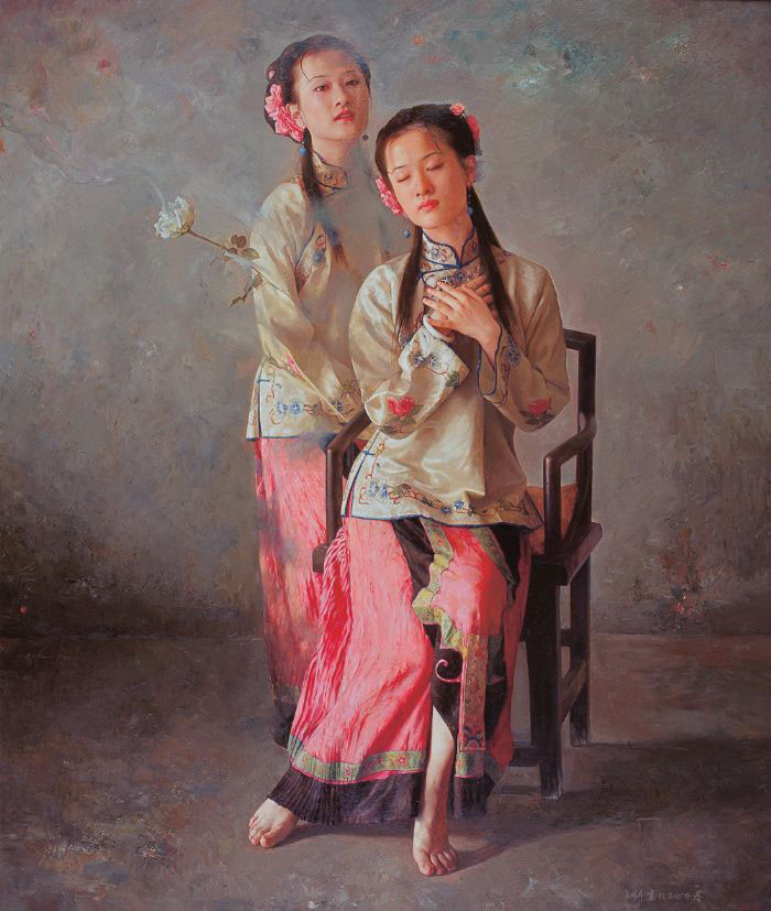王明月油画人物作品