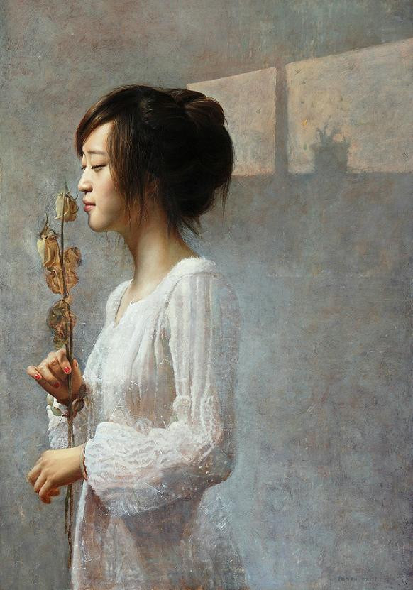潘溯油画人物作品