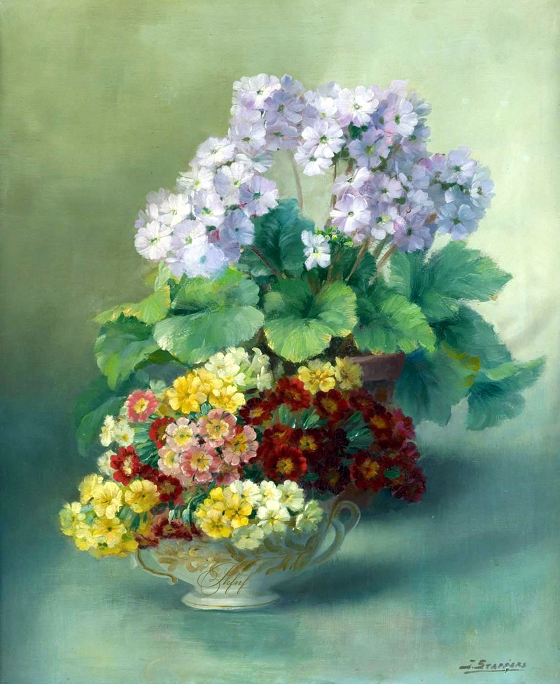 比利时Julien Stappers油画花卉作品