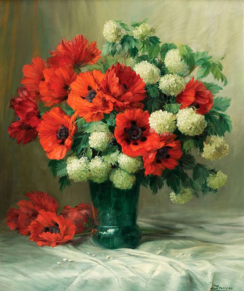 比利时Julien Stappers油画花卉作品