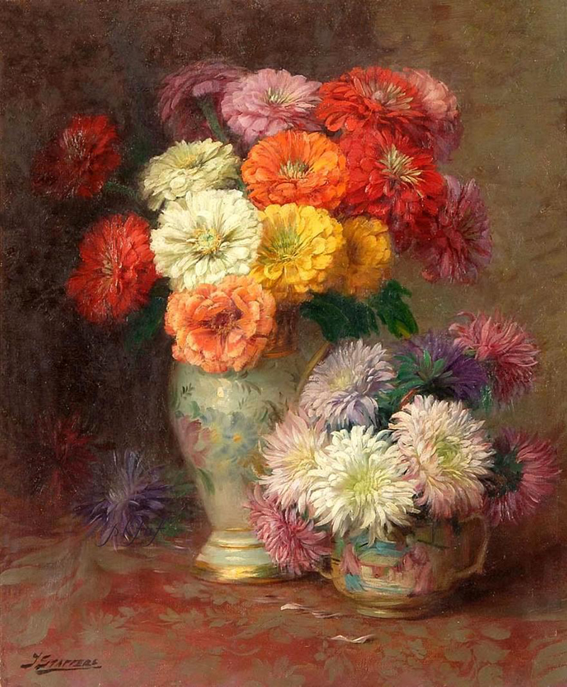 比利时Julien Stappers油画花卉作品
