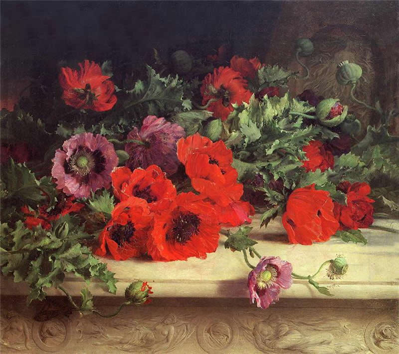 比利时Julien Stappers油画花卉作品