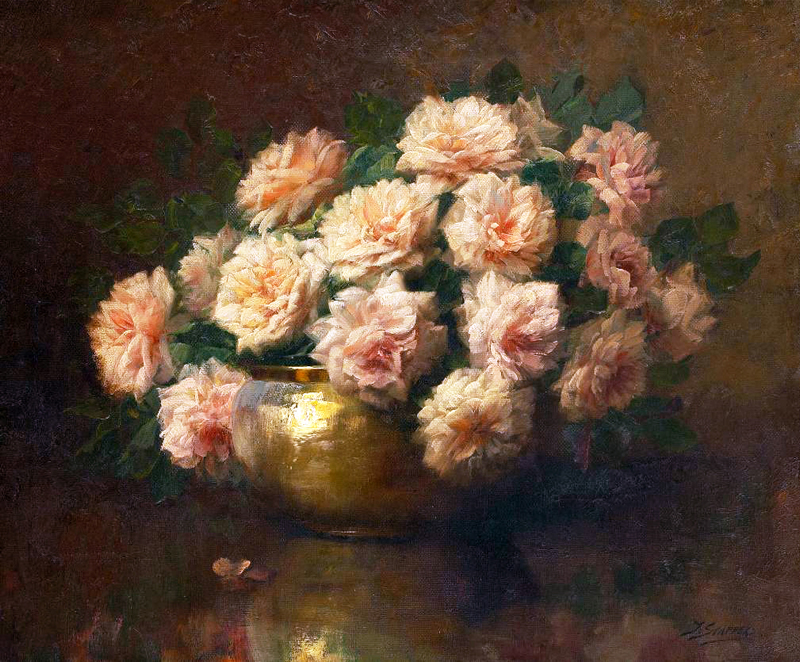 比利时Julien Stappers油画花卉作品