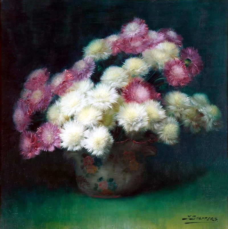 比利时Julien Stappers油画花卉作品