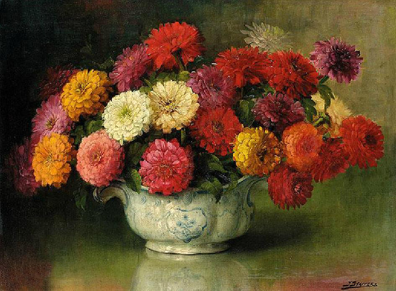 比利时Julien Stappers油画花卉作品