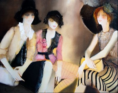 法国画家Joel Rougie人物油画