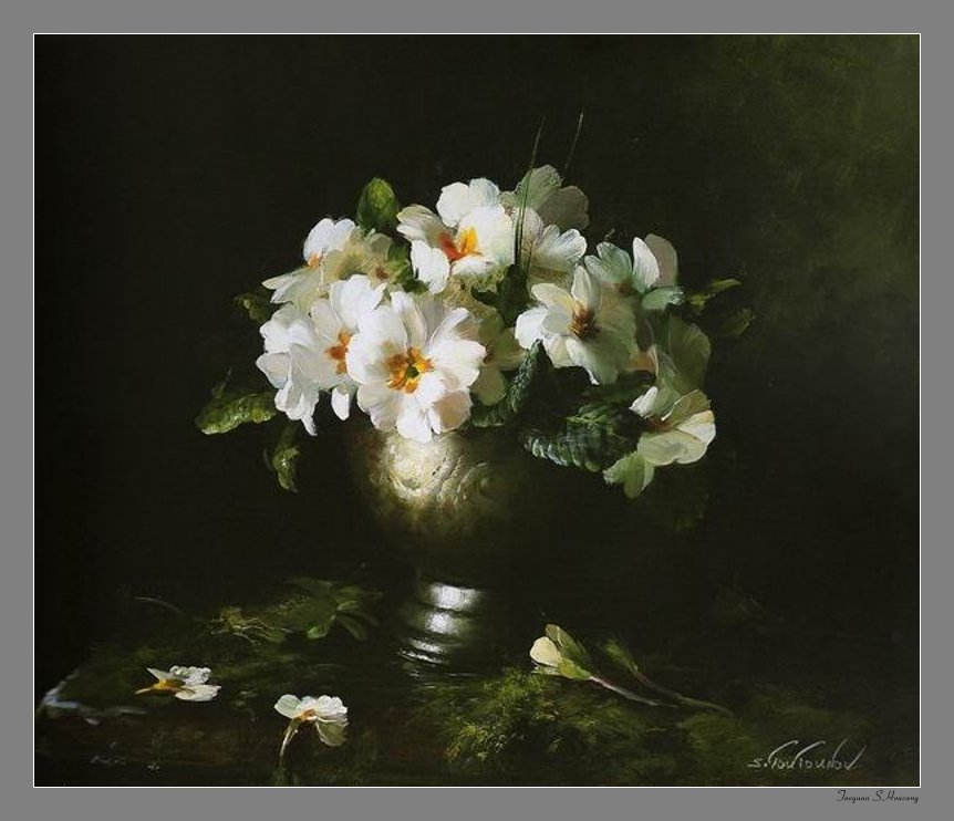 俄罗斯Serguei Toutounov油画花卉作品(一）