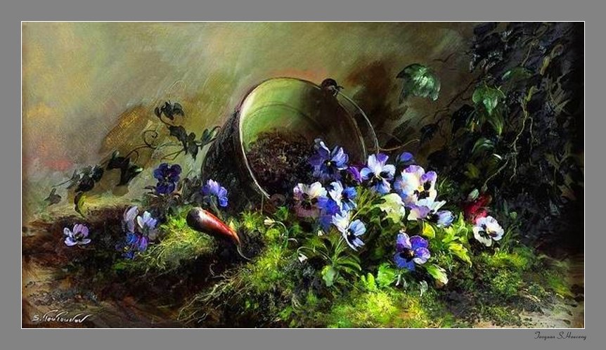 俄罗斯Serguei Toutounov油画花卉作品(一）