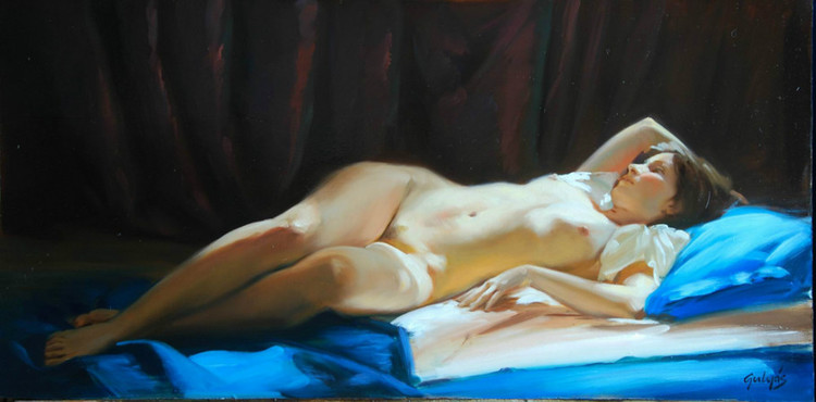 匈牙利Laszlo Gulyas人物油画作品欣赏