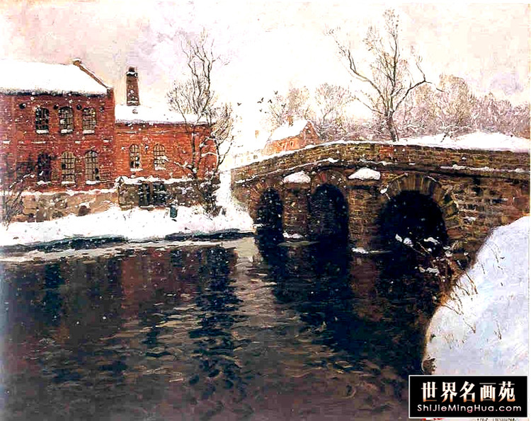 挪威Fredrik（frits johan）Thaulow风景油画作品欣赏