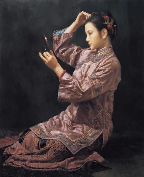 中国古典女性油画作品欣赏