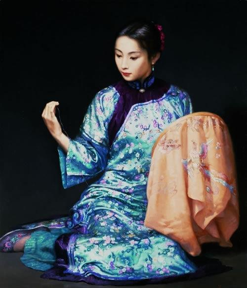 中国古典女性油画作品欣赏