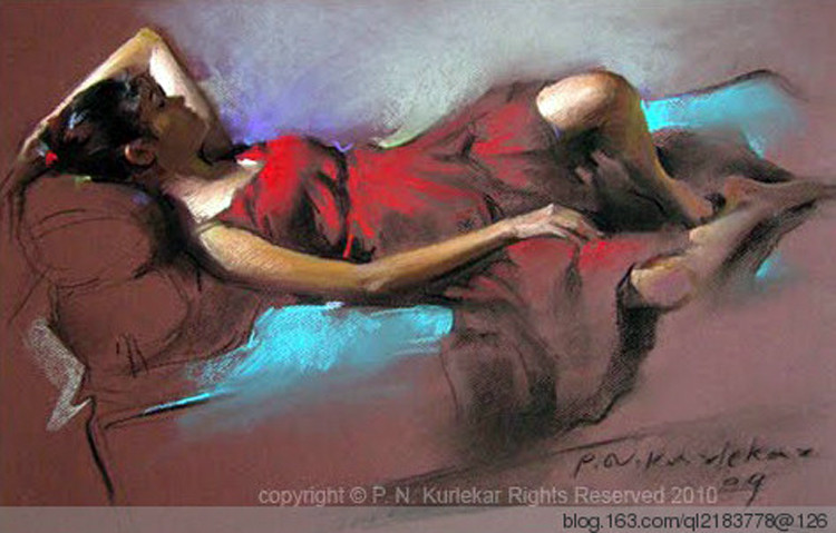 印度Pramod kurlekar人物油画作品欣赏