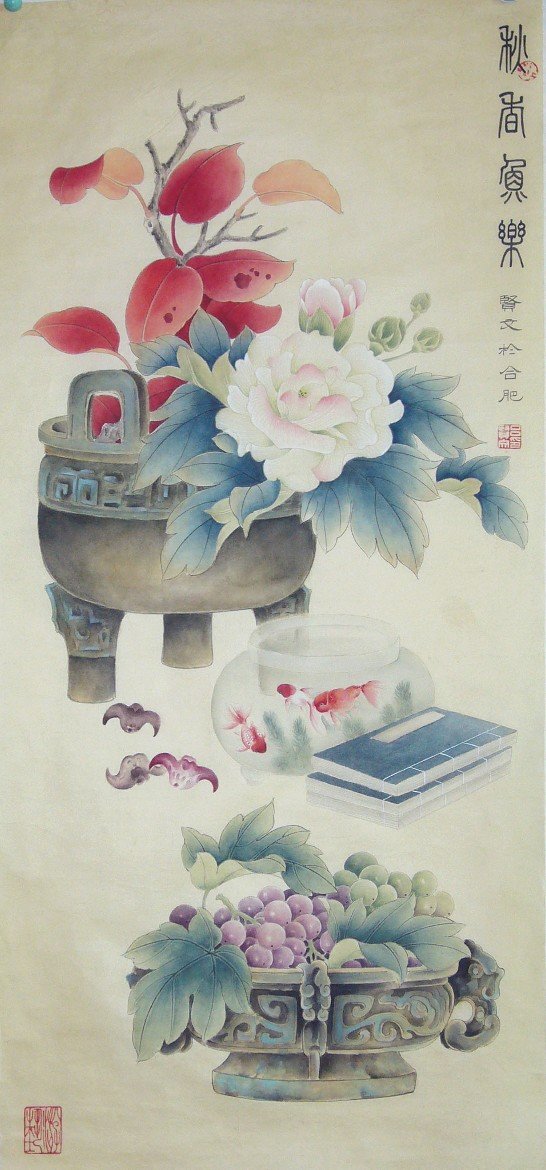 吕贤文工笔花鸟画欣赏