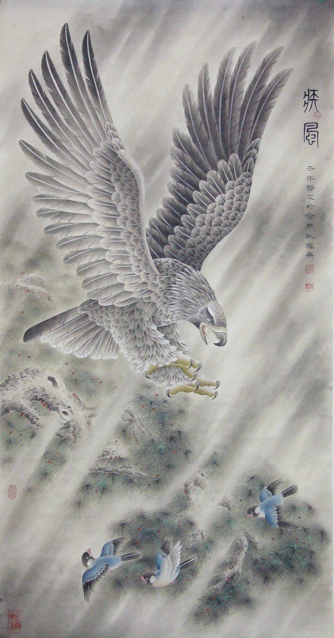 吕贤文工笔花鸟画欣赏