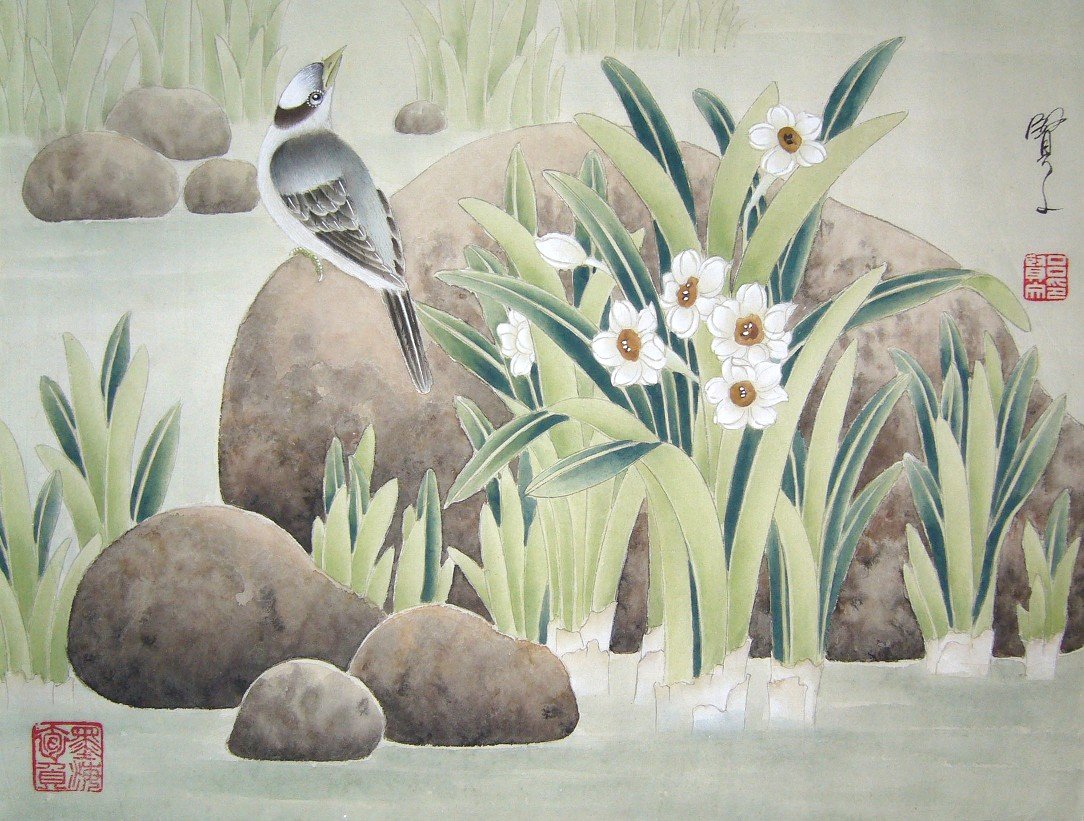 吕贤文工笔花鸟画欣赏