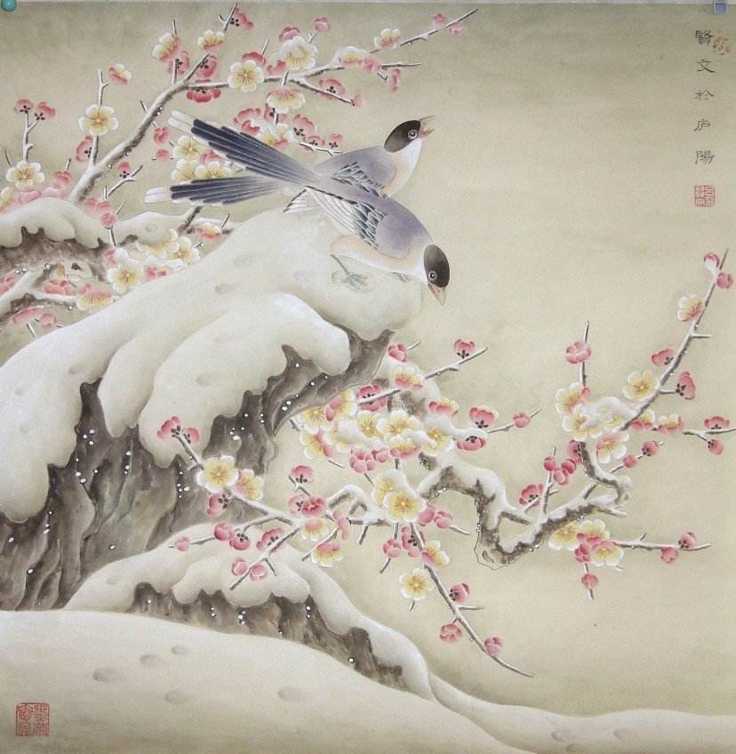 吕贤文工笔花鸟画欣赏